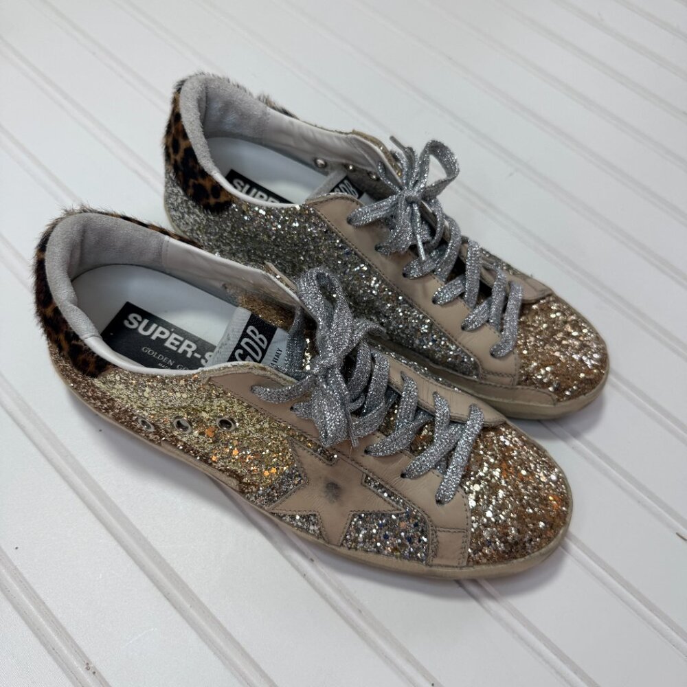 Golden Goose Superstar Glitter Animal Leopard Print Sneakers  Size: 10 / 40 - Picture 11 of 13